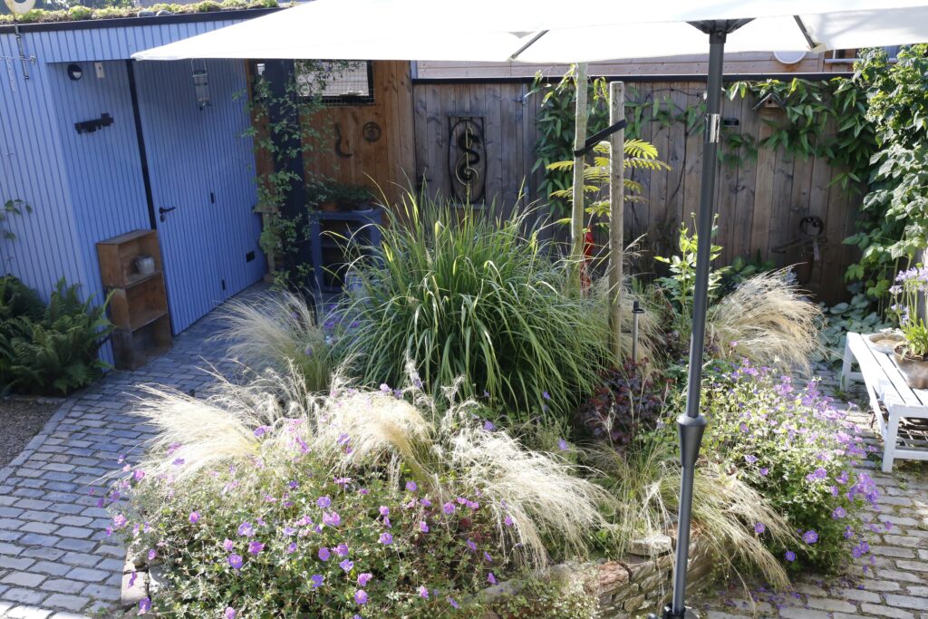 Makkelijke tuin met siergrassen